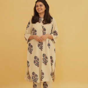 Sahar Off White Ajrakh Cotton Co-ord Set