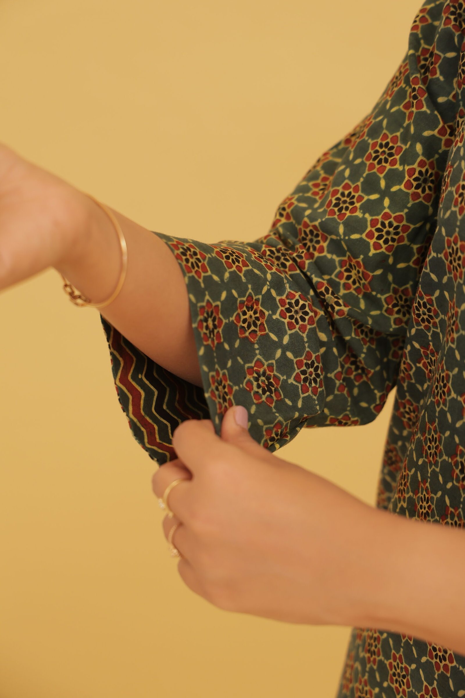 Ziya Green Ajrakh Cotton Straight Co-ord Set - Image 6