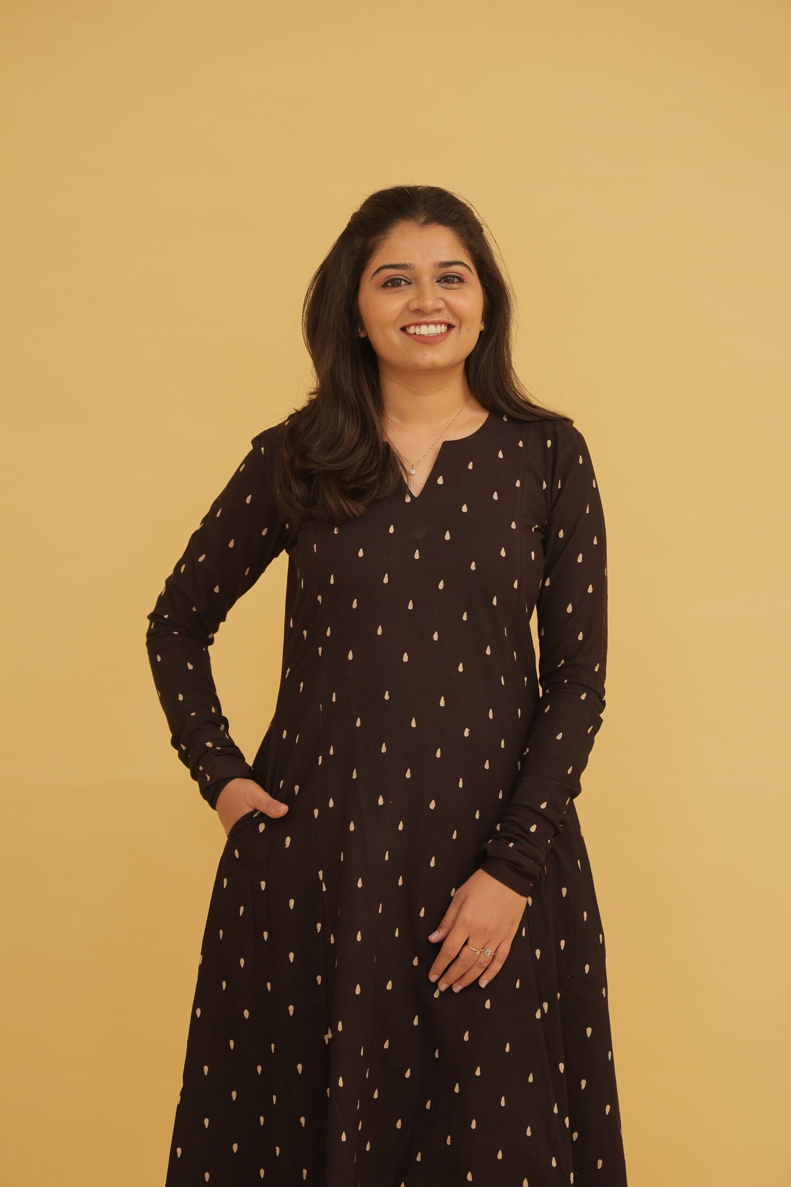 Ambar Charcoal Black Ajrakh Cotton Kurta - Image 2