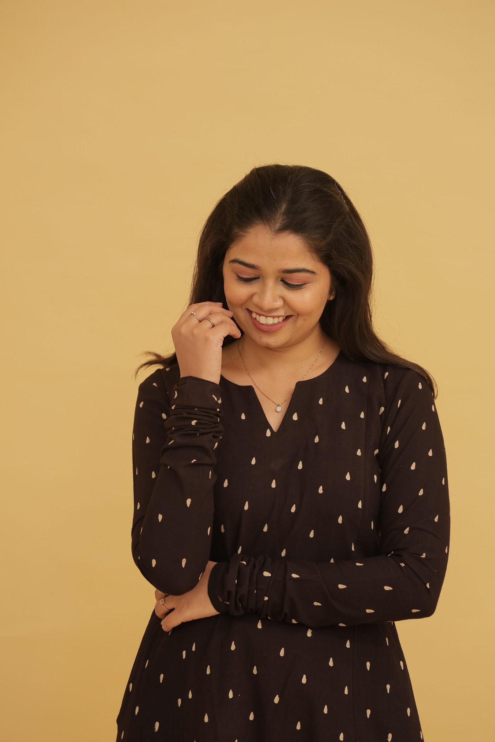 Ambar Charcoal Black Ajrakh Cotton Kurta - Image 6