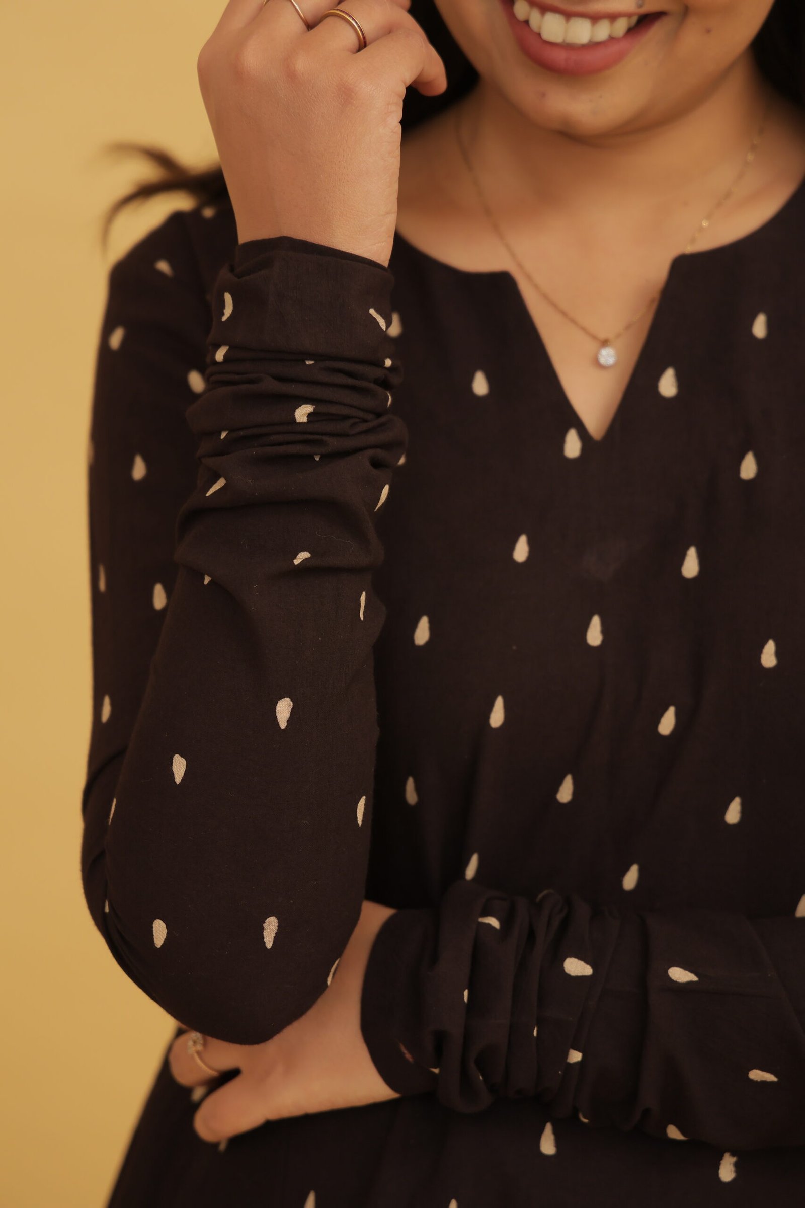 Ambar Charcoal Black Ajrakh Cotton Kurta - Image 3