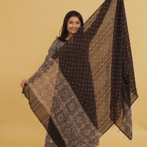 Ambar Black Ajrakh Mul Cotton Dupatta