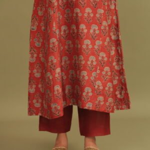 Madder Red Naturally Dyed Chanderi Silk Pant