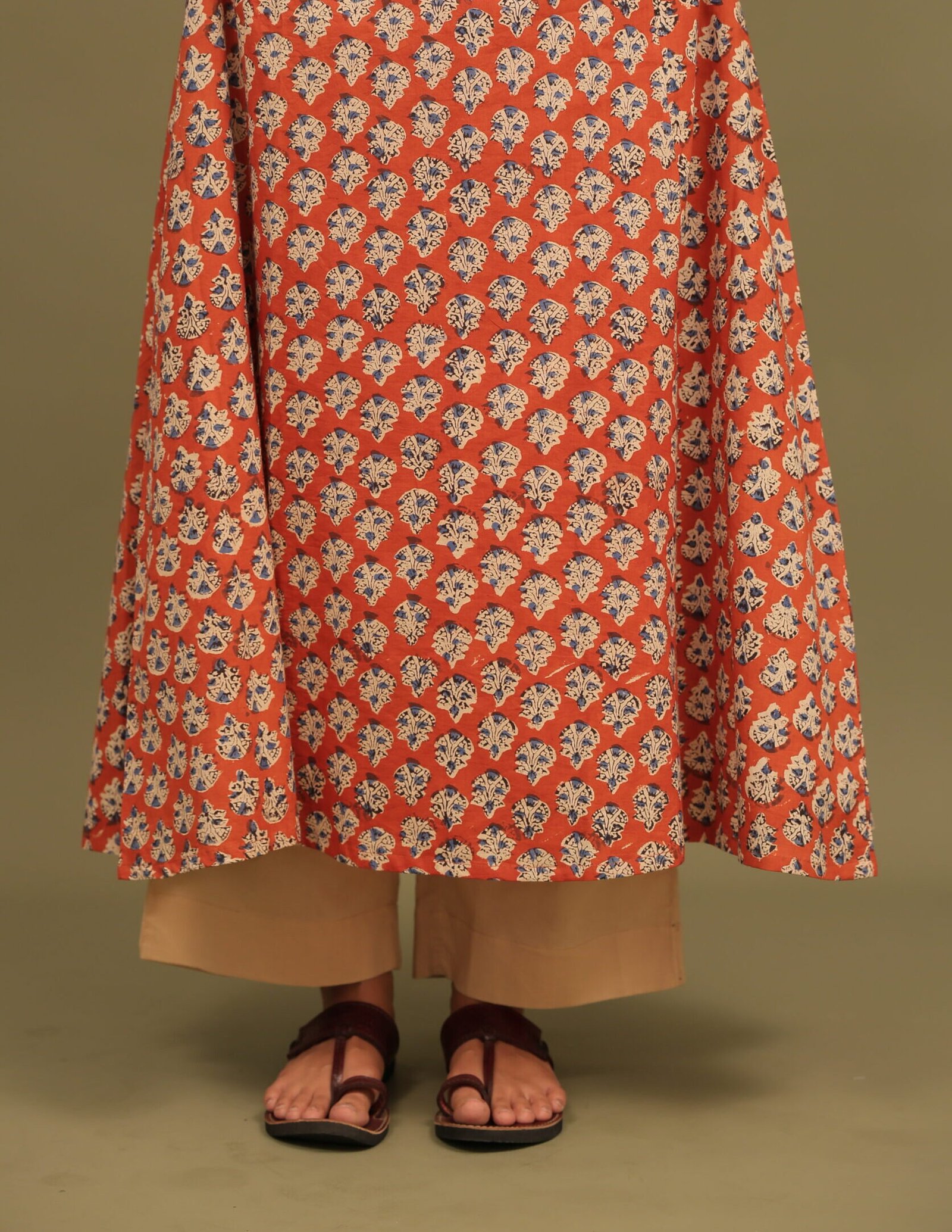 Meher Bagru Handblock Cotton Kali Kurta - Image 4
