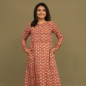 Meher Bagru Handblock Cotton Kali Kurta