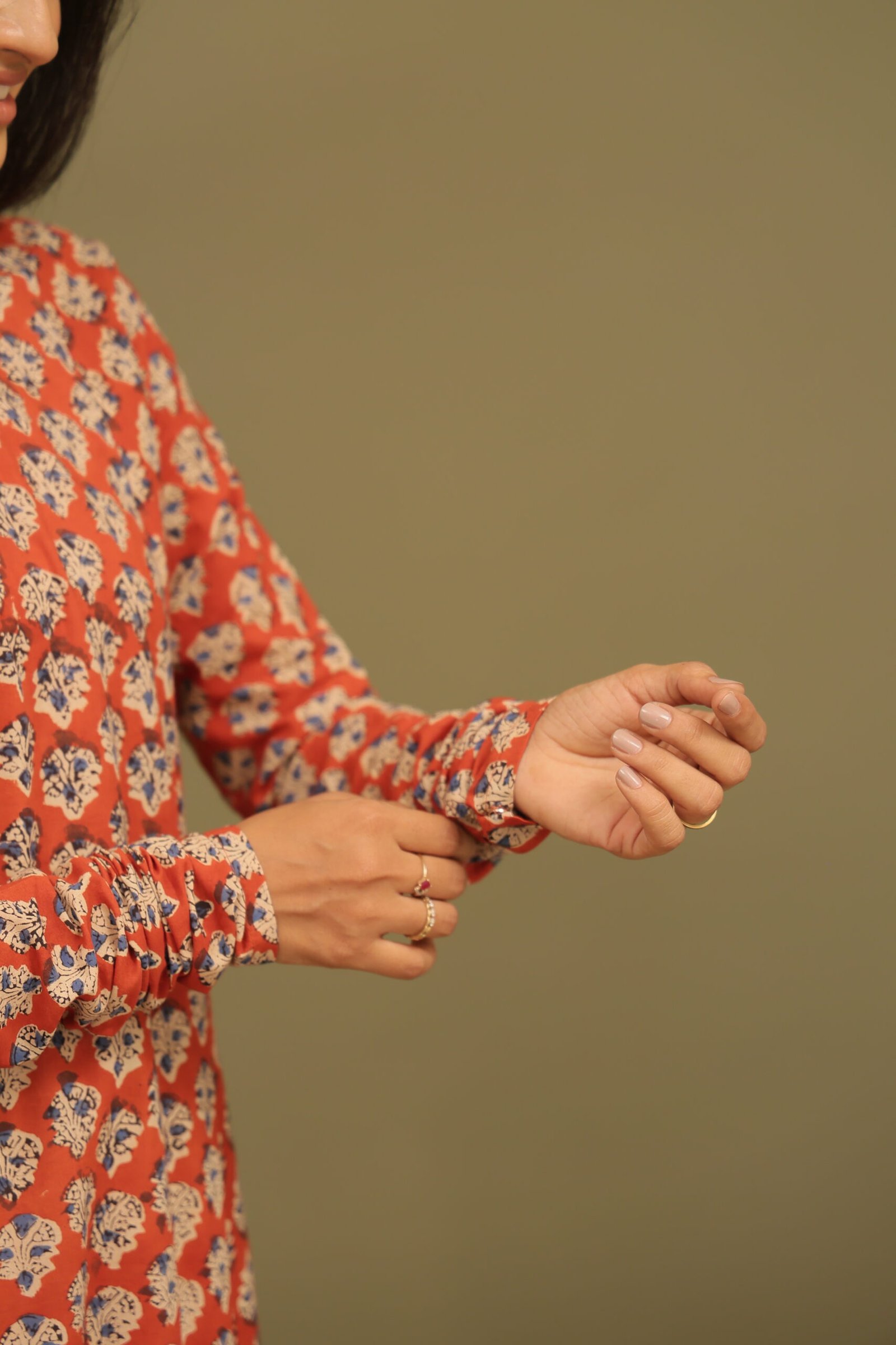 Meher Bagru Handblock Cotton Kali Kurta - Image 6