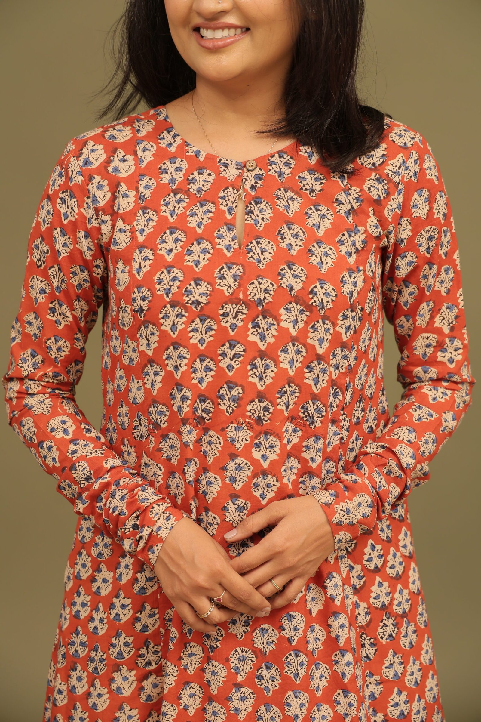 Meher Bagru Handblock Cotton Kali Kurta - Image 5