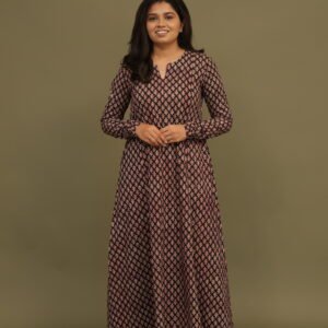 Nargis Bagru Handblock Cotton Kali Kurta