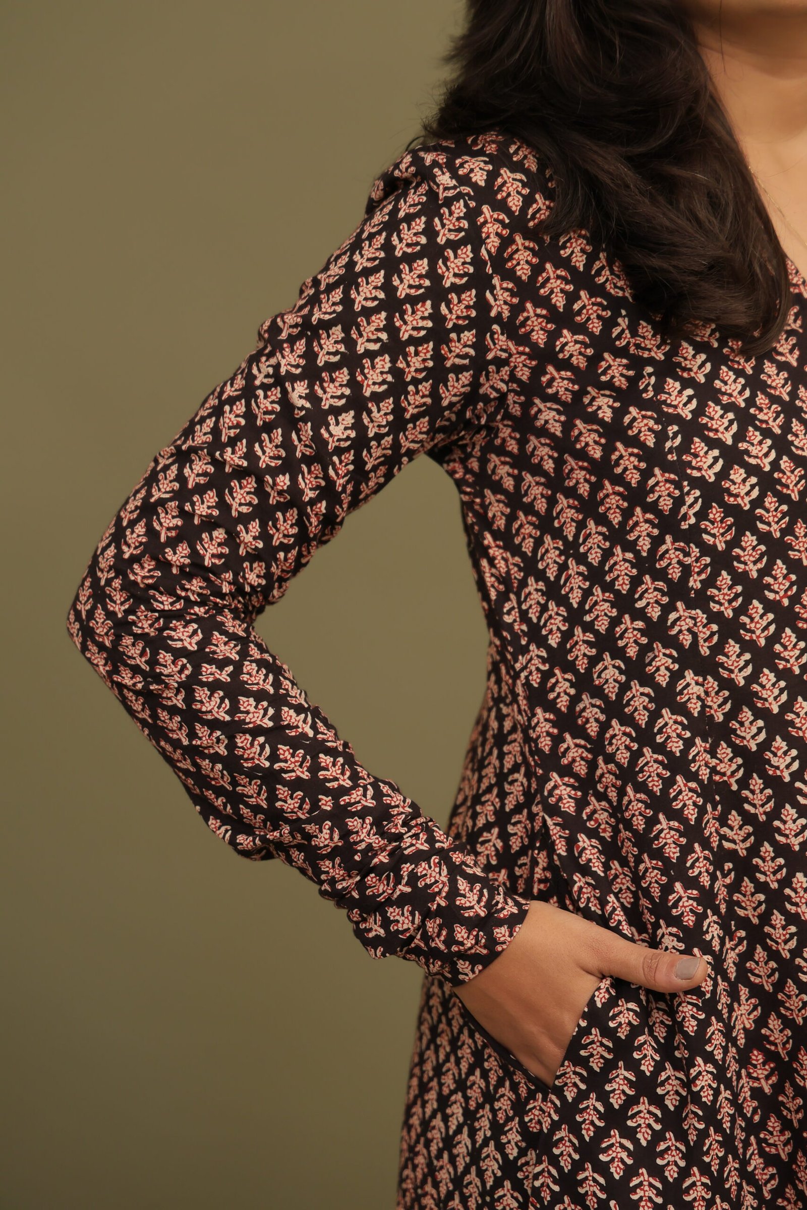 Nargis Bagru Handblock Cotton Kali Kurta - Image 6