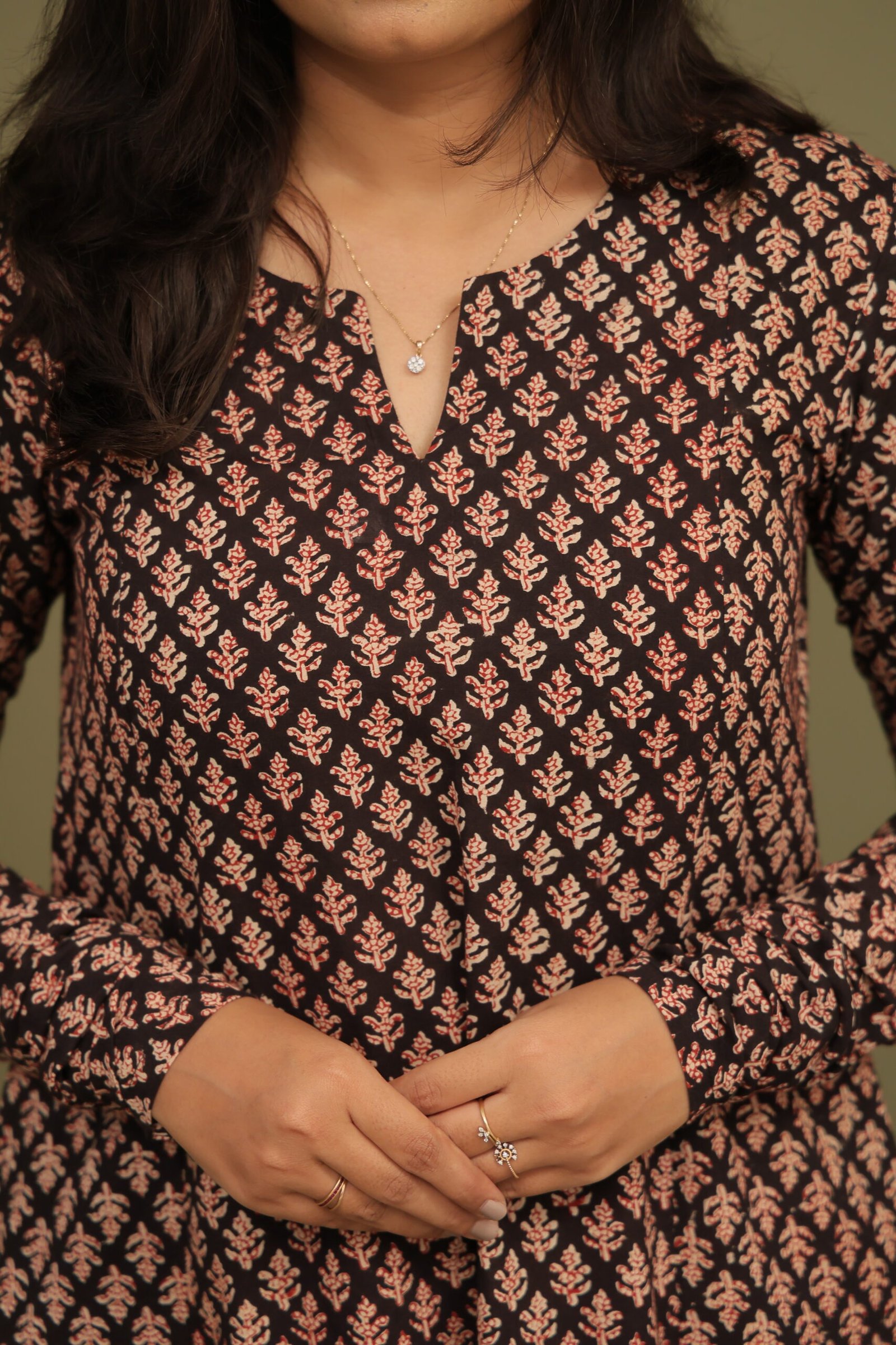 Nargis Bagru Handblock Cotton Kali Kurta - Image 8