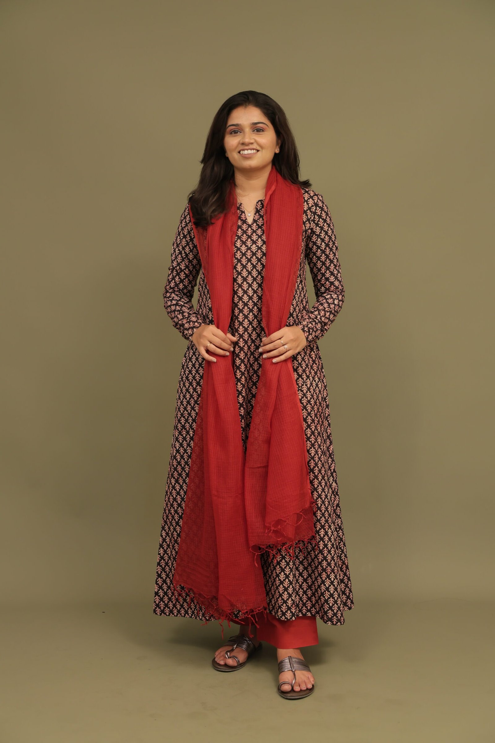 Nargis Bagru Handblock Cotton Kali Kurta - Image 11