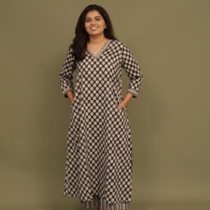 Sanjh Bagru Handblock Cotton Straight Kurta