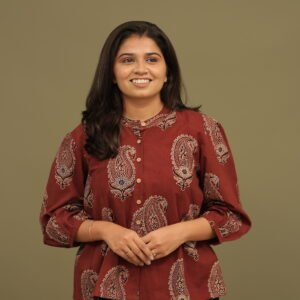 Nysa Ajrakh Handblock Cotton Short Top