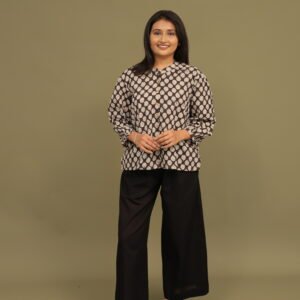 Sanjh Bagru Handblock Cotton Short Top