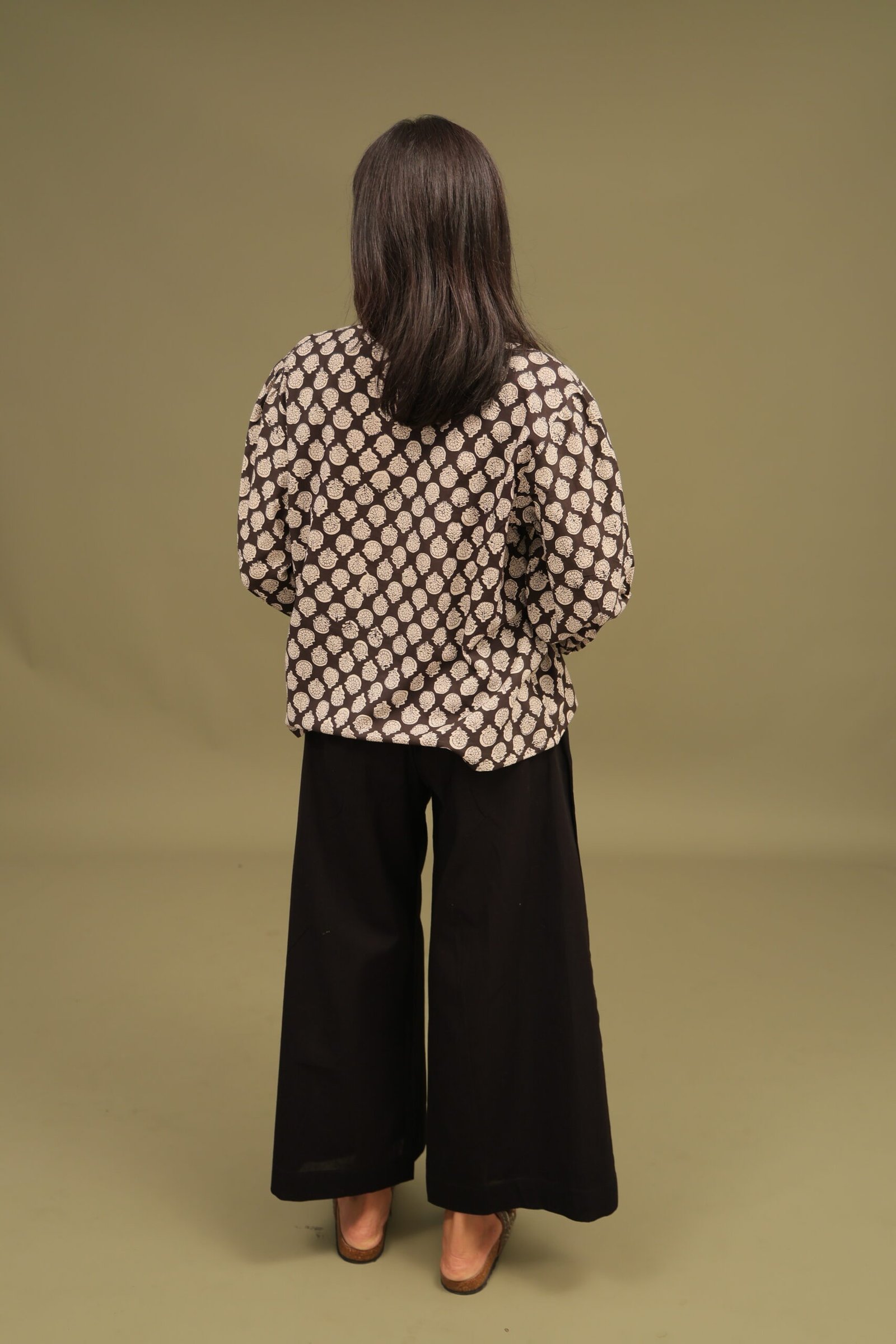 Black Flex Cotton Wide Leg Pant - Image 4