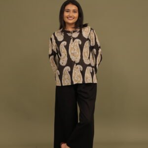 Ira Bagru Handblock Cotton Short Top