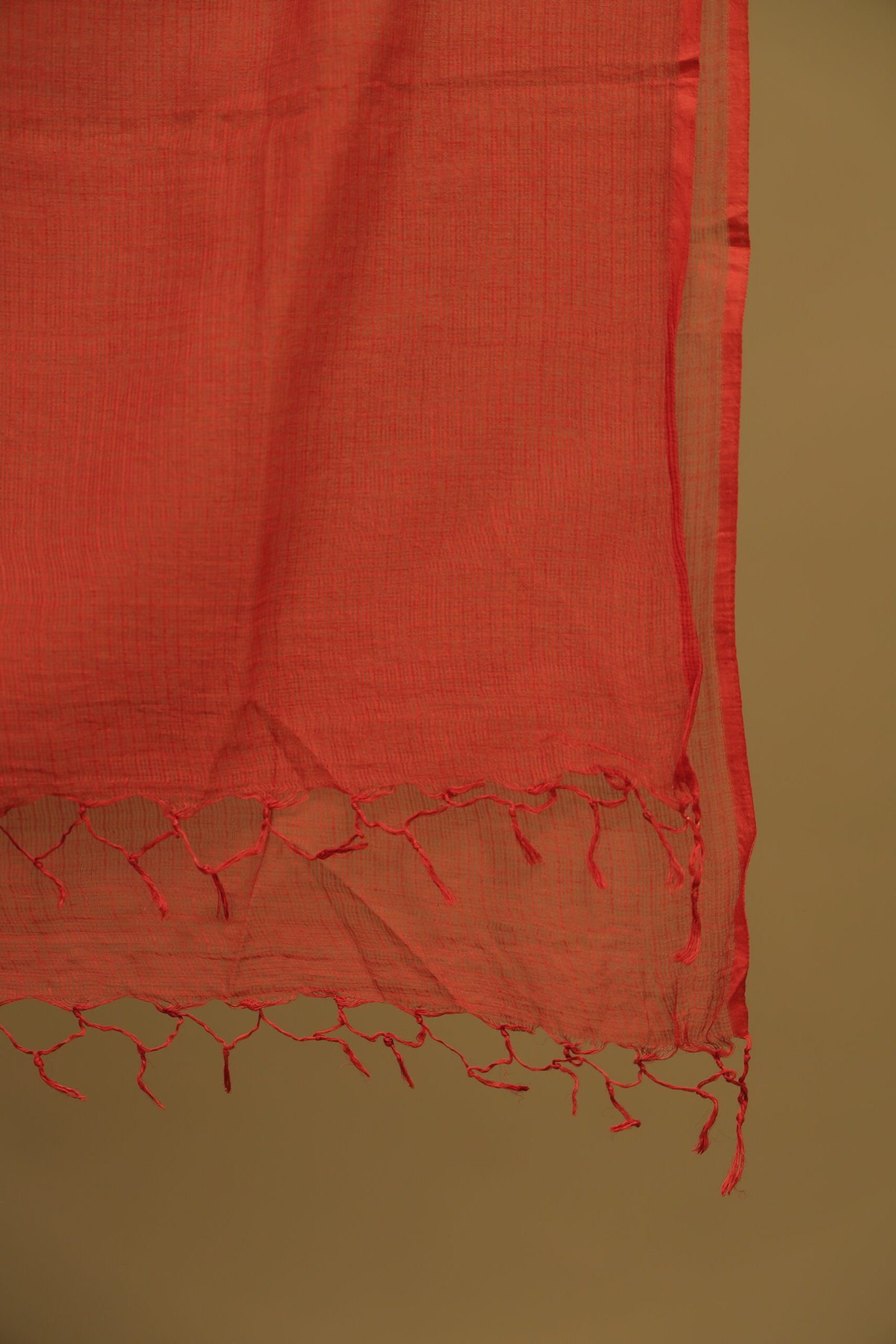 Maroon Solid Plain Kota Doria Dupatta - Image 2