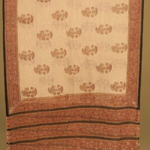 Off White Maroon Big Butti Bagru Handblock Kota Doria Dupatta