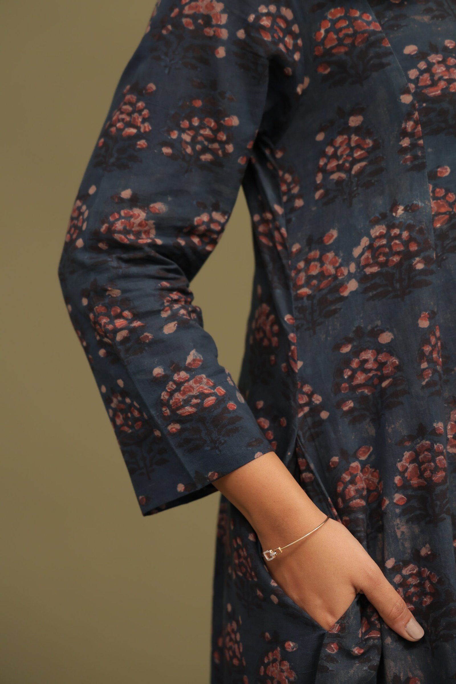 Juhi Bagru Dabu Handblock Cotton A-line Kali Kurta - Image 6