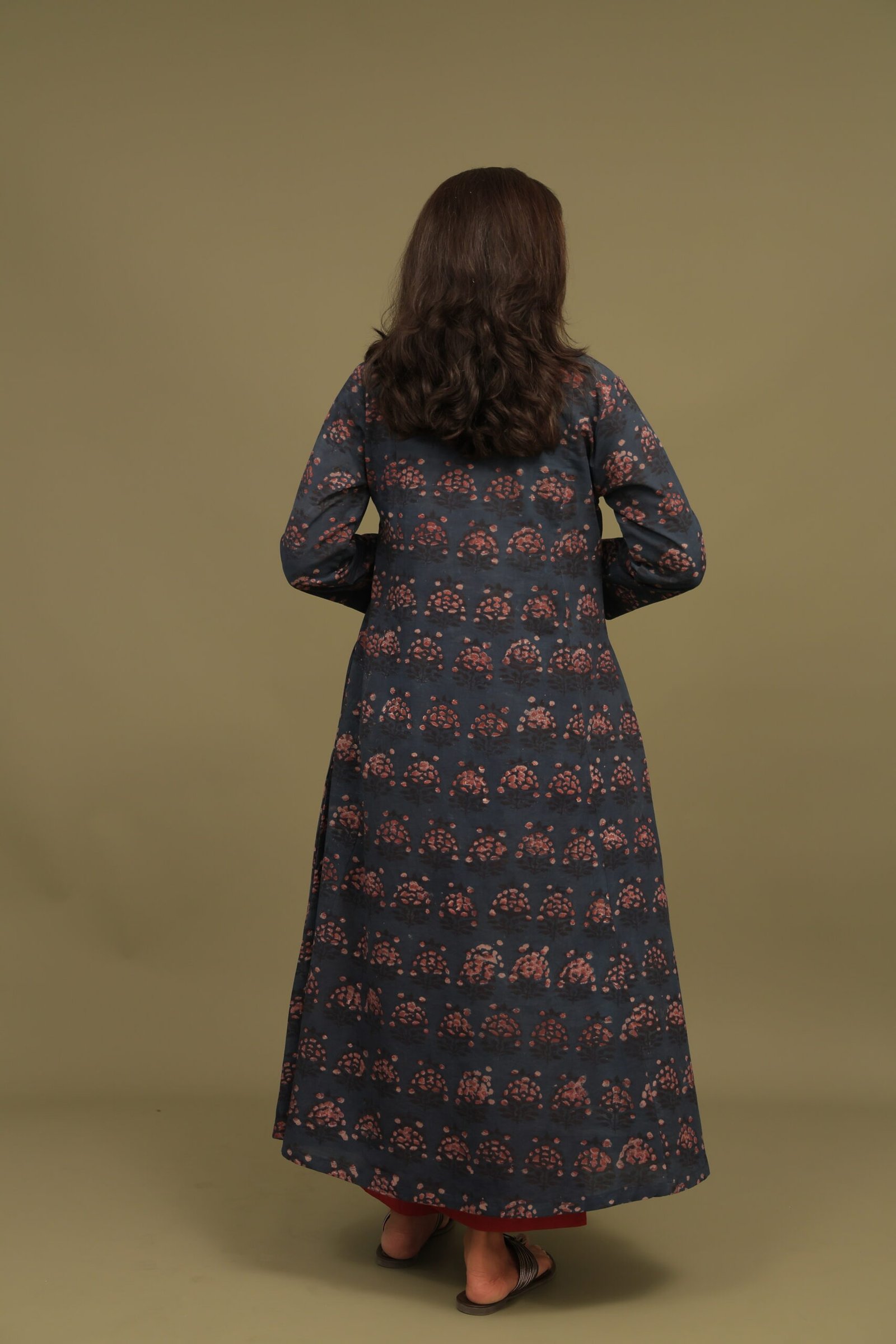 Juhi Bagru Dabu Handblock Cotton A-line Kali Kurta - Image 7