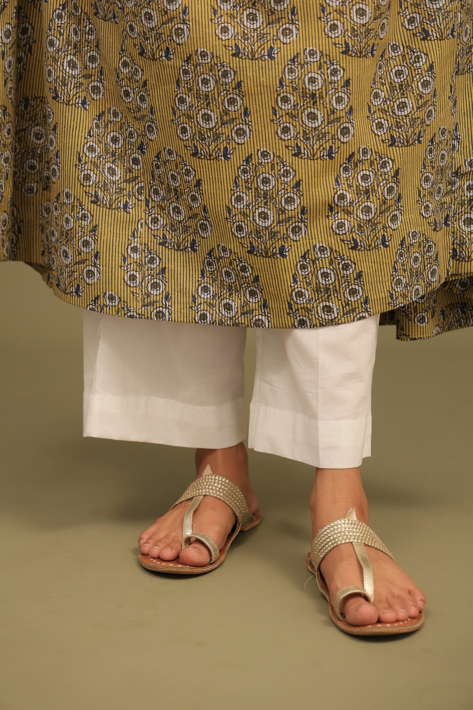 White Cotton Straight Pant - Image 2