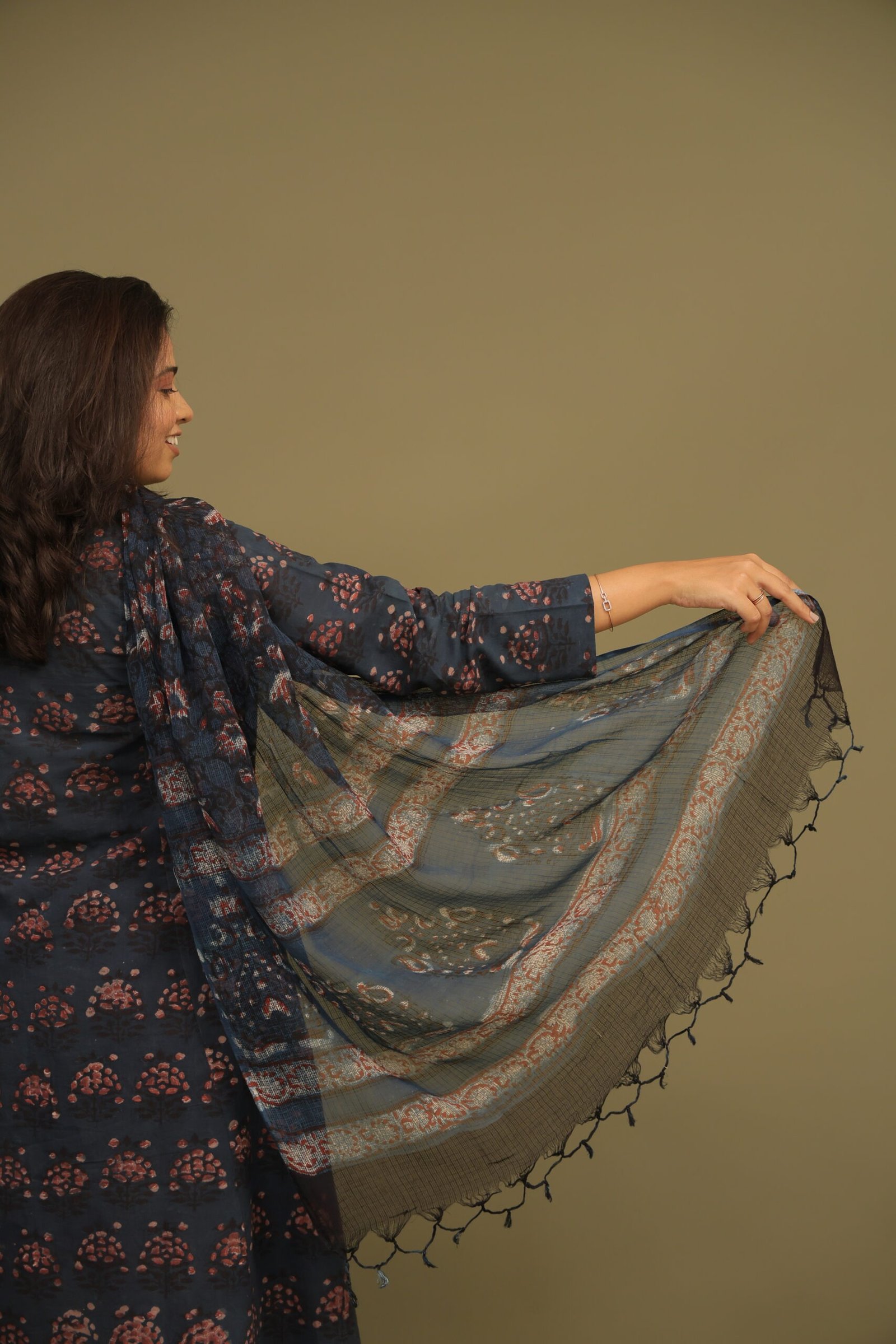 Juhi Bagru Dabu Handblock Cotton A-line Kali Kurta - Image 10