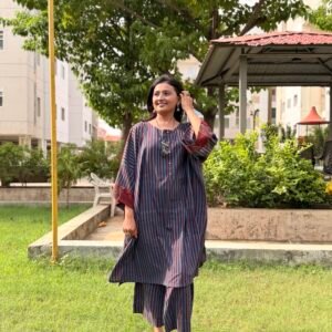 Roz Handblock Printed Ajrakh Cotton Co-ord Set