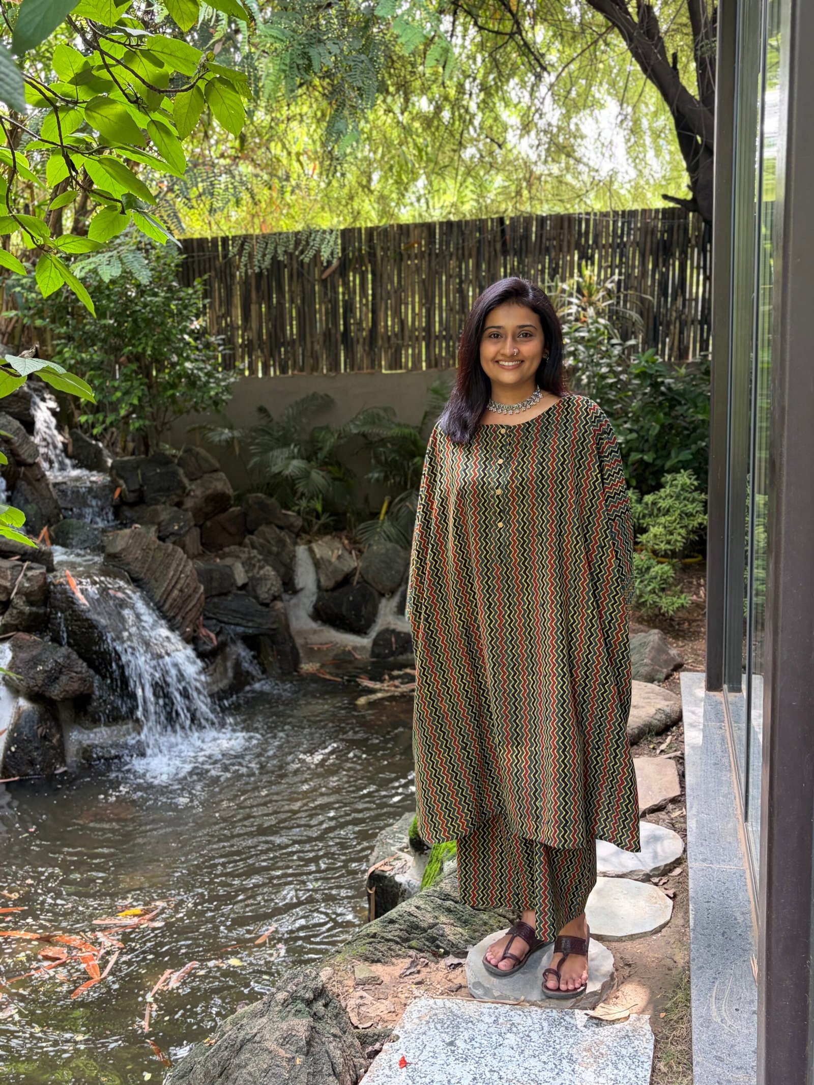 Mira Handblock Printed Ajrakh Cotton Co-ord Set