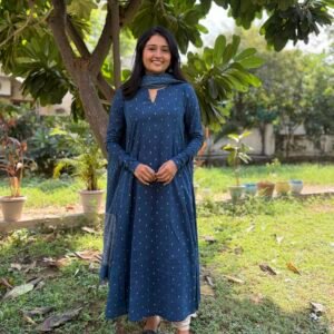 Ambar Indigo Ajrakh Cotton Kali Kurta