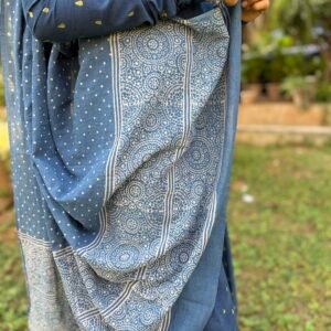 Ambar Indigo Ajrakh Mul Cotton Dupatta